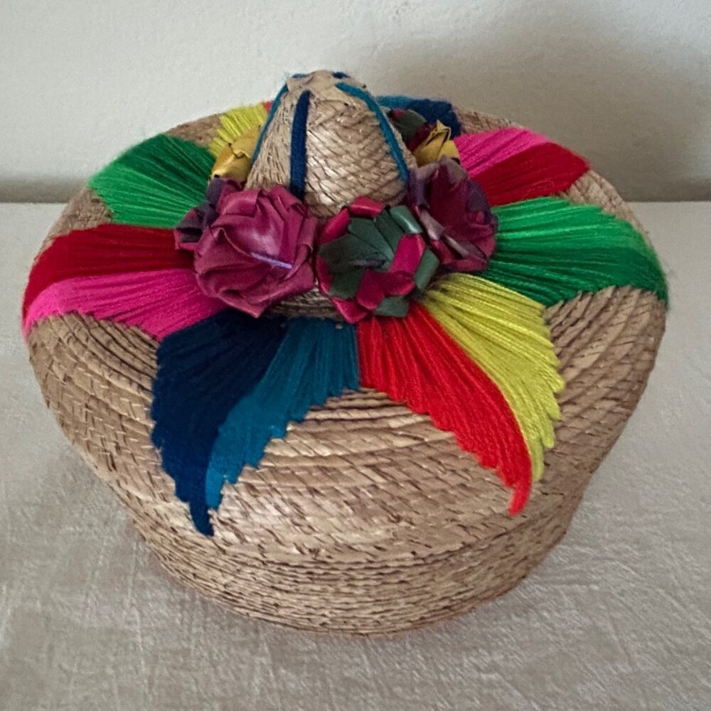 Tortilla Basket Made in Mexico Straw With Lid
